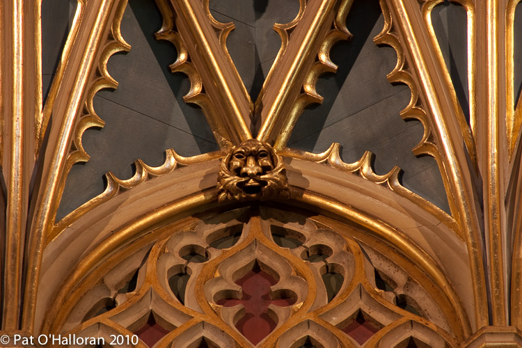 High on the altar screen